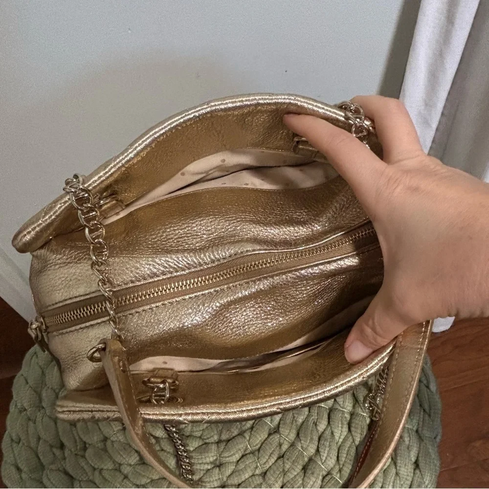 Kate Spade Gold Coast Elizabeth Shoulder Bag Metallic Gold Shoulder Purse NWOT